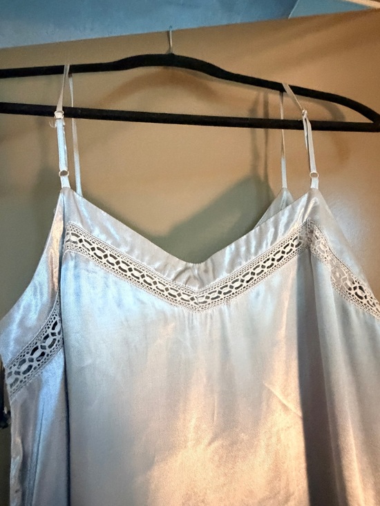 1. State Dresses & Skirts - 1. State Silver Satin Lace-Trim Chemise
